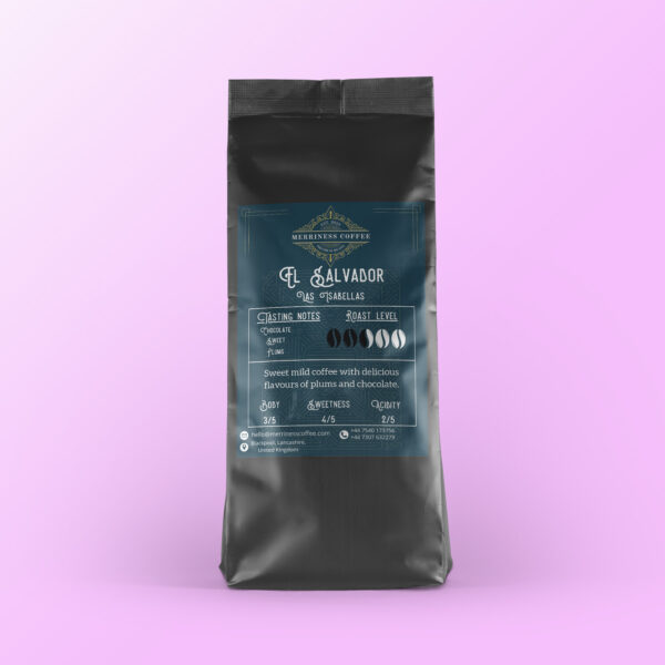 A Freshly roasted bag of single origin coffee from El Salvador by Merriness Coffee